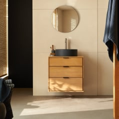 Senson - Meuble de salle de bain en chêne massif 60 cm