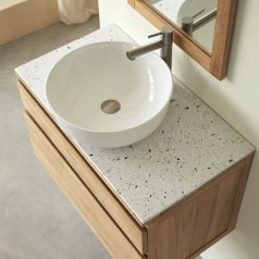 Jim - Recycelte Tischplatte mit Terrazzo-Effekt 80 cm - Le Pavé & Tikamoon