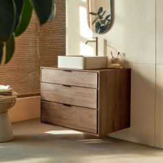 Senson - Badezimmermöbel aus massivem Nussbaum 80 cm