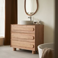 Olga - Mueble de baño de acacia maciza 90 cm