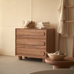Olga - Mueble de almacenamiento de acacia maciza 90 cm