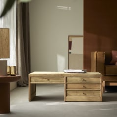 Issa - Tavolino rettangolare in teak massello riciclato