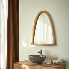 Lana - Specchio da bagno in legno di mindi 68x55 cm