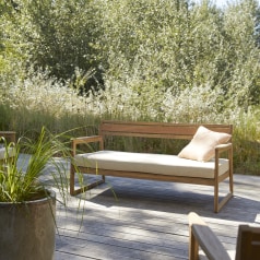 Vasco - Banquette de jardin en teck massif recyclé