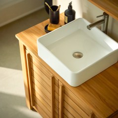 Thaïs - Lavabo cuadrado de cerámica an. 39 cm