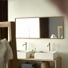 Paco - Specchio da bagno in teak riciclato 120 x 50 cm