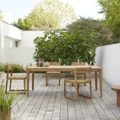 Vasco - Set da giardino in teak massello riciclato 4 sedie