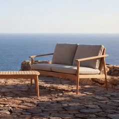 Daniela - Divano da giardino 2 posti in acacia massello