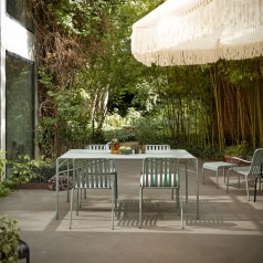 Gaby - Conjunto de muebles de jardín de metal verde de 4 plazas