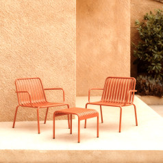 Gaby - Garten Lounges aus orangem Metall, 2-Sitzer