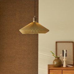 Aurore - Lámpara colgante plisada verde 60 cm