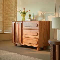 Olga - Credenza in legno massello di acacia 120 cm