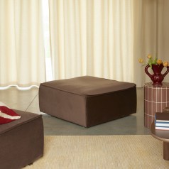 Quinto - Repose-pieds en tissu marron