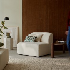 Vénus - Modulaire stoffen fauteuil in écru, groot model