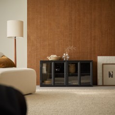 Anna - Low Glass-fronted Cabinet in Mindi 120 cm