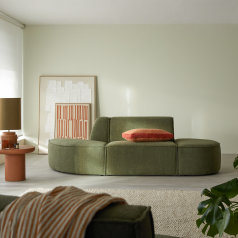 Dario - Modularer 2-Sitzer-Sofa aus grün Stoff