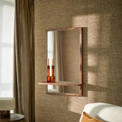 Galyno - Espejo decorativo de palisandro macizo de 75 cm x 45 cm