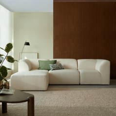 Vénus - Modulares 4-5 Sitzer-Sofa aus Ecru-Stoff