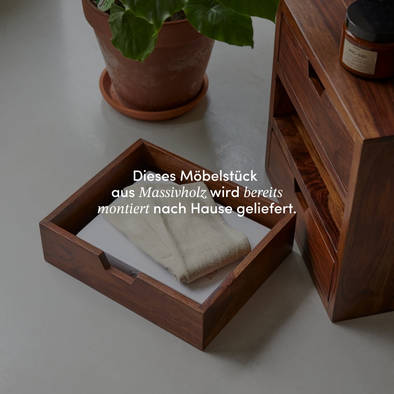 Kwarto - Würfel aus massivem Palisanderholz mit 3 Schubkästen