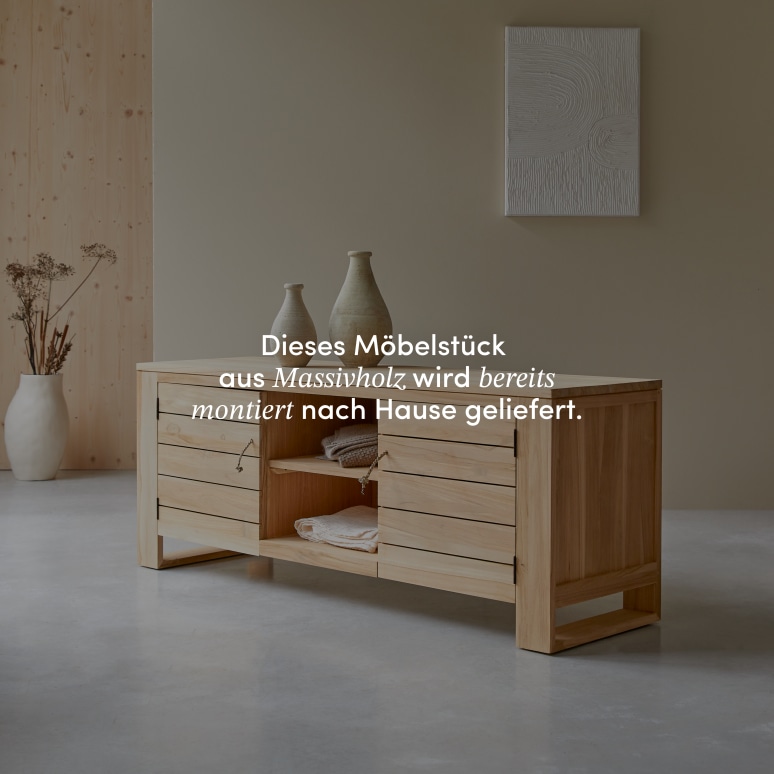 Minimalys - TV Schrank aus massivem Teakholz 155 cm