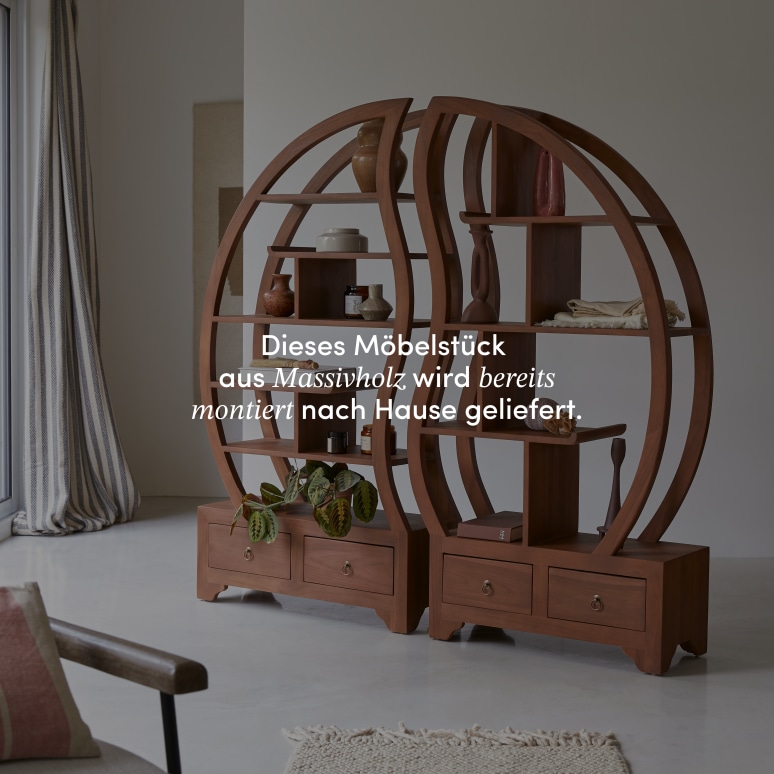 Ying Yang - Bücherregal aus massivem Teak