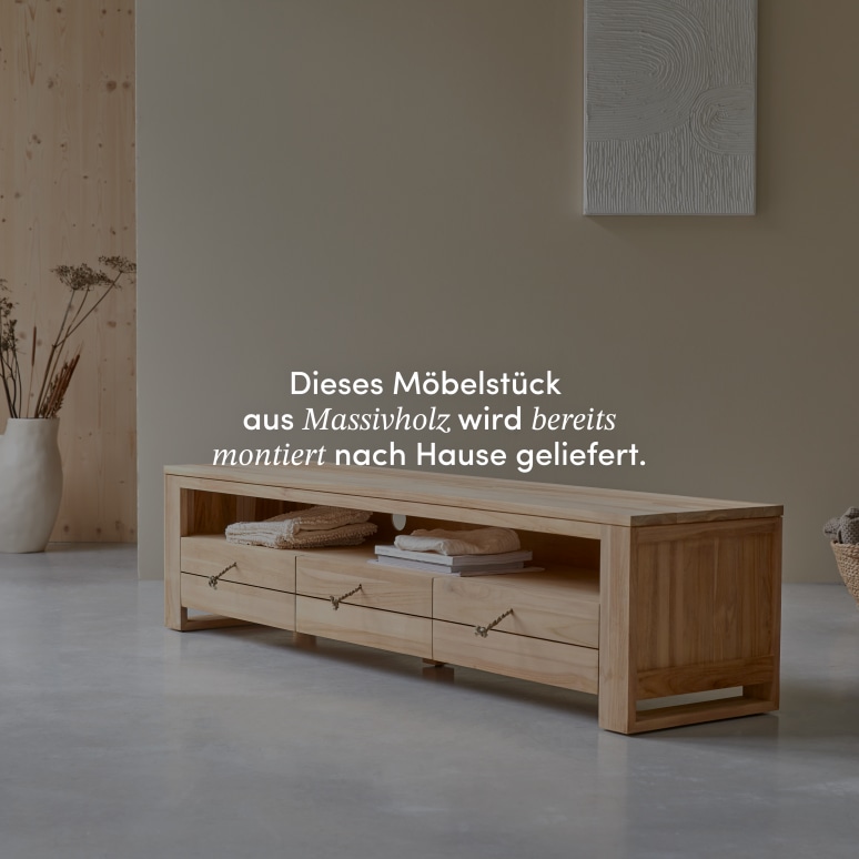 Minimalys - TV Schrank aus massivem Teakholz 170 cm