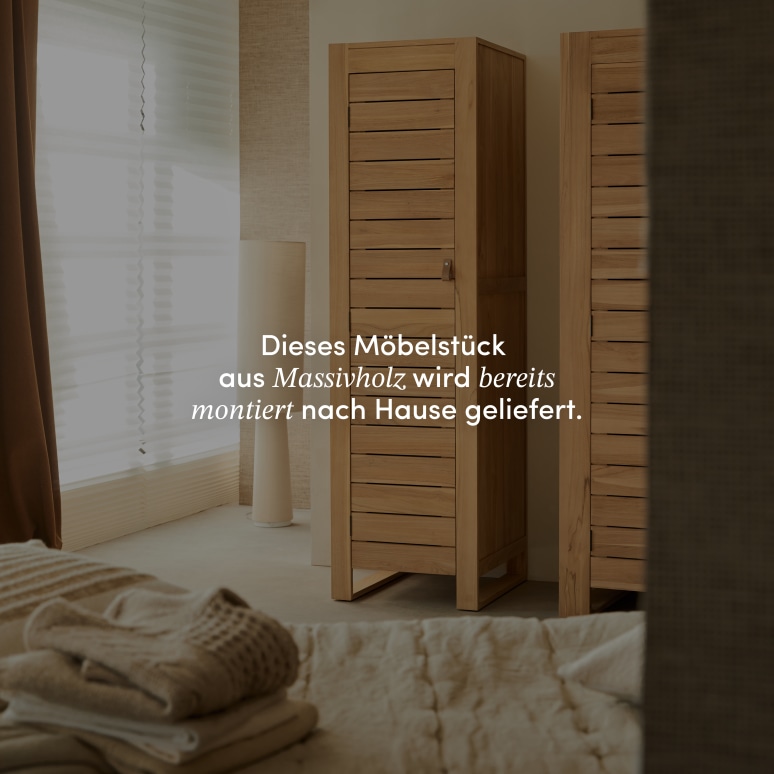 Minimalys - Schmaler Schrank aus massivem Teakholz