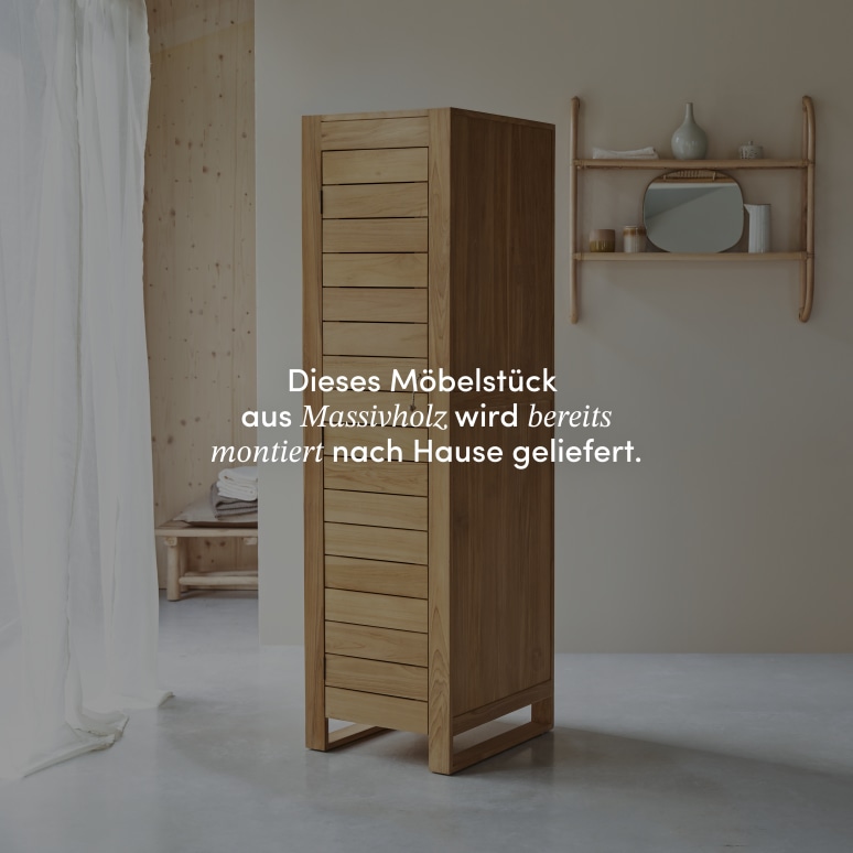 Minimalys - Schmaler Schrank aus massivem Teakholz