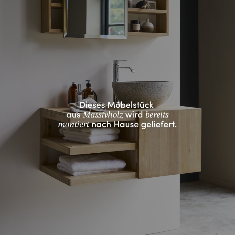 Typo - Waschtischunterschrank aus massivem Teakholz 90 cm