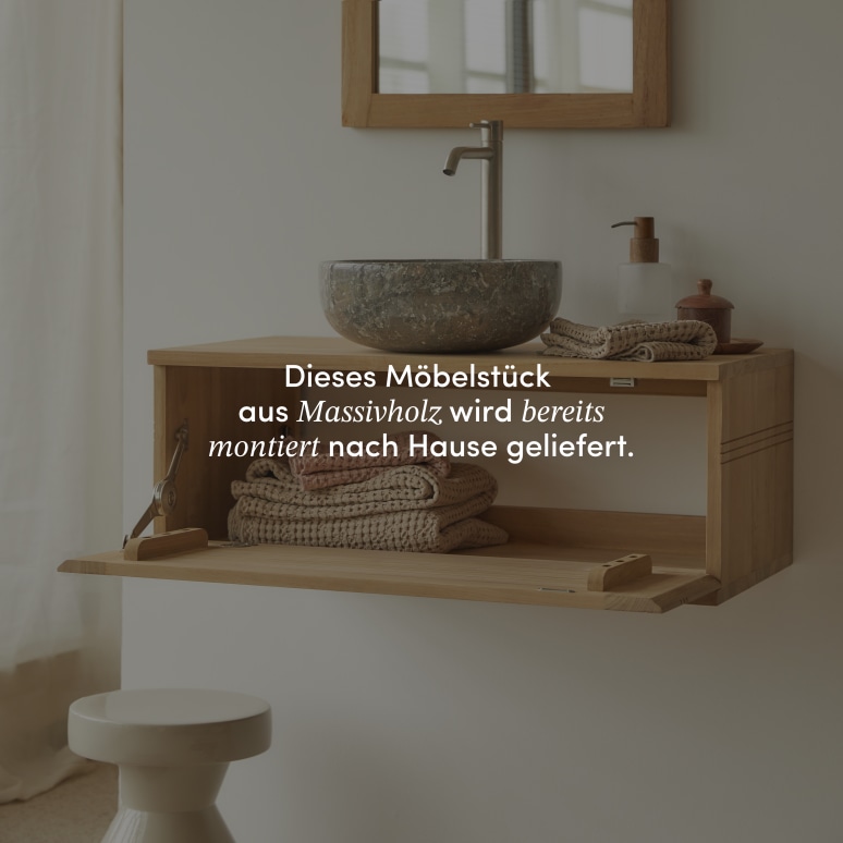 Basic - Waschtischunterschrank aus massivem Teakholz 80 cm