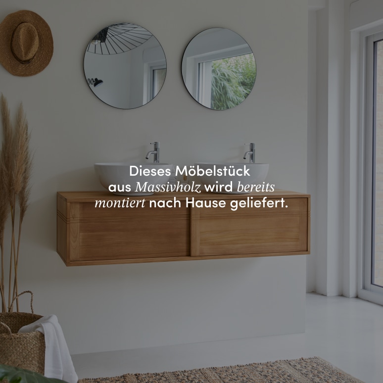 Basic - Badschrank aus massivem Teakholz 140