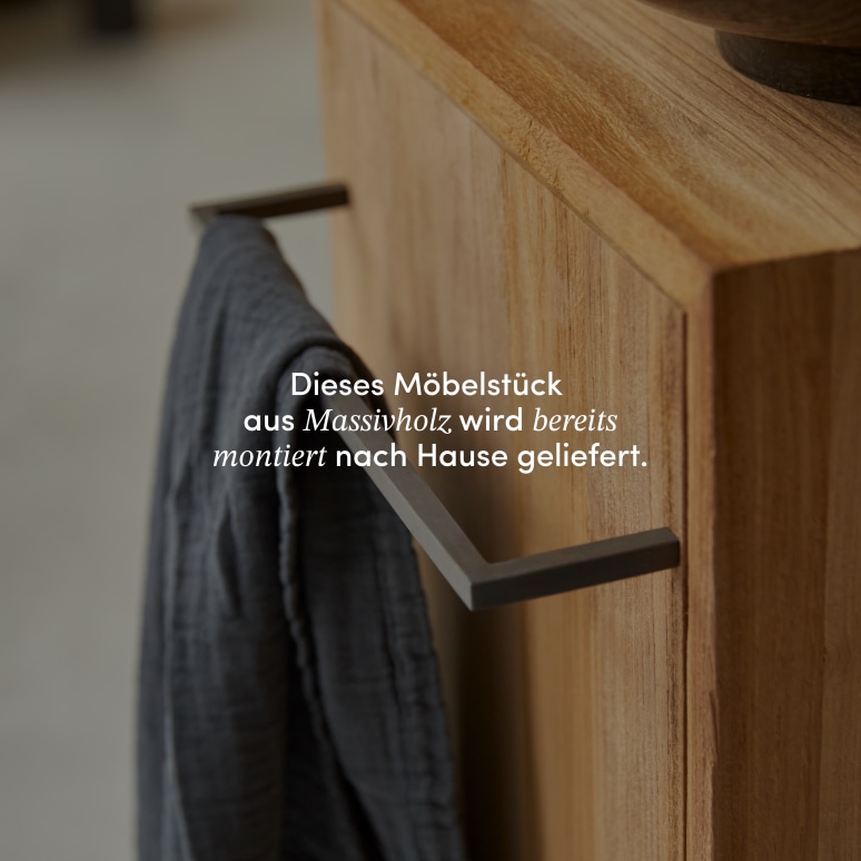 Stelle - Waschtischunterschrank links aus massivem Teakholz