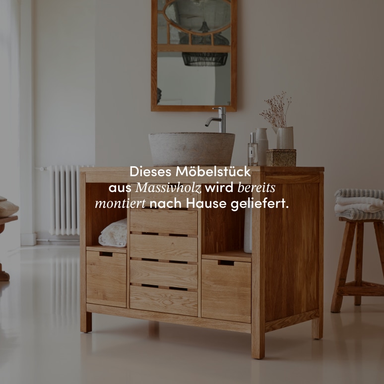 Serena - Waschtischunterschrank aus massiver Eiche 100 cm