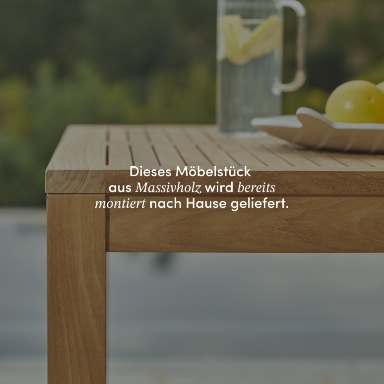 Teo - Outdoor Gartenmöbel Set aus massivem Teak 4 Stühle