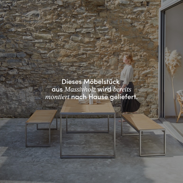 Arno - Outdoor Gartenmöbel Set aus massivem Teakholz 6 Plätze