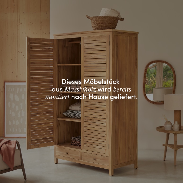 Suzette - Garderobenschrank aus Massivteak