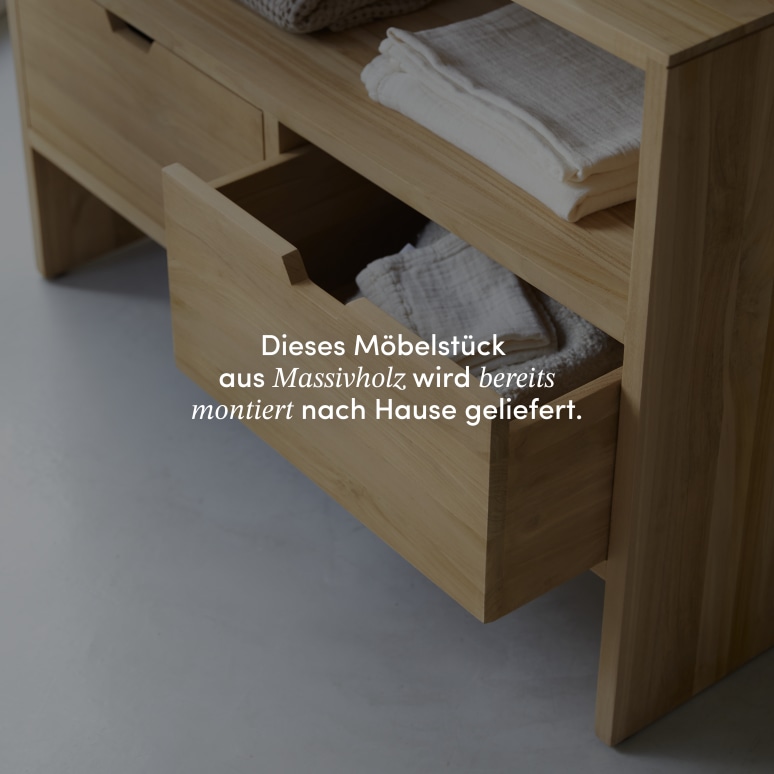 Kwarto - Waschtischunterschrank aus massivem Teakholz 110 cm