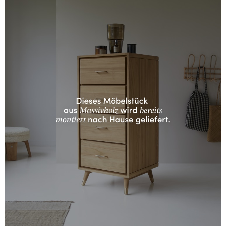 Kort - Hochkommode aus massivem Teakholz