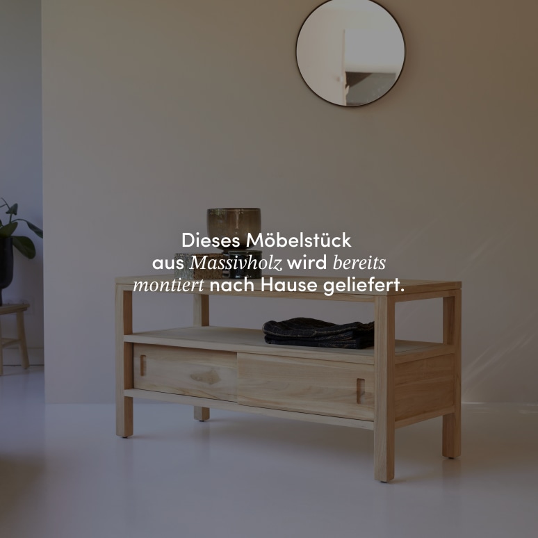 Anton - TV Schrank aus massivem Teakholz 100 cm