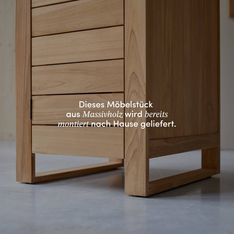 Minimalys - Schmaler Esszimmerschrank aus massivem Teakholz