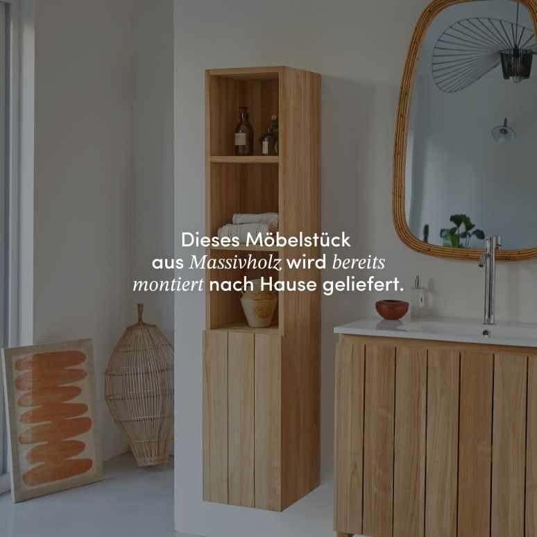Jill - Hochschrank aus massivem Teakholz