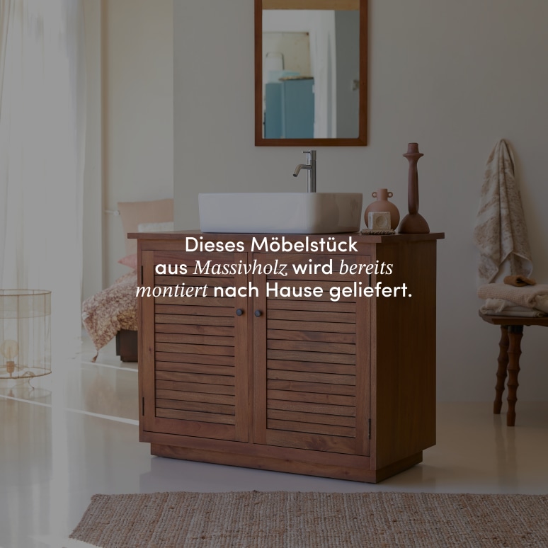 Loggia - Waschtischunterschrank aus massivem Akazie 90 cm