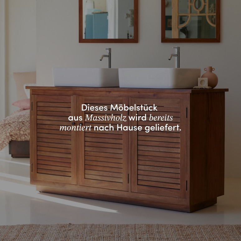 Loggia - Waschtischunterschrank aus massiver Akazie 130 cm