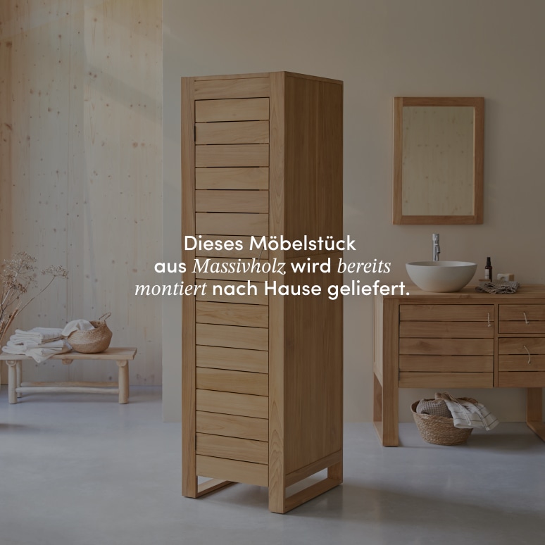 Minimalys - Bad-Hochschrank aus massivem Teakholz