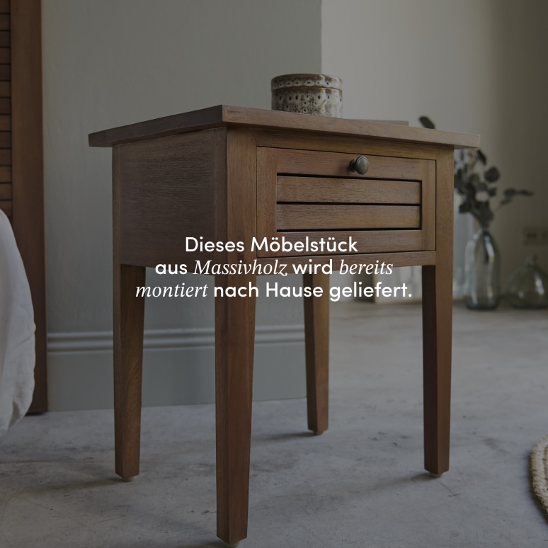 Loggia - Nachttisch aus massivem Akazieholz