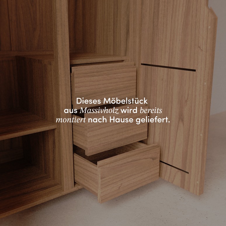 Greta - Garderobenschrank aus Massivteak