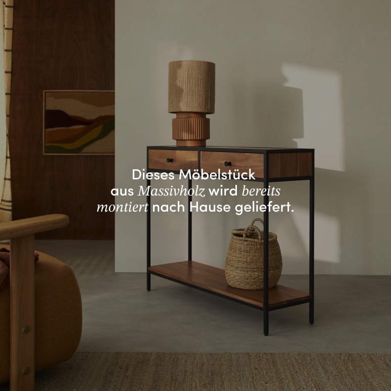 Agra - Konsole aus massivem Akazienholz und Metall