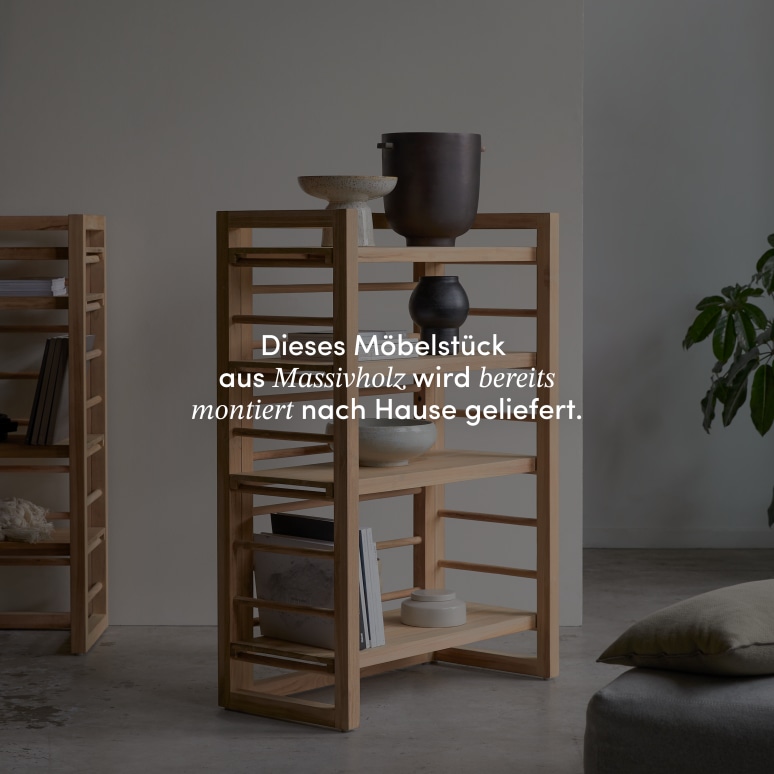 Sera - Niedriges Bücherregal aus massivem Teak