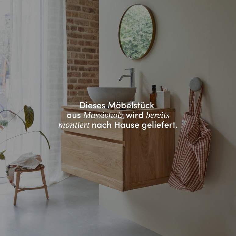 Jacob - Waschtischunterschrank aus massivem Teakholz 80 cm