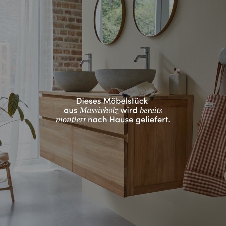 Jacob - Waschtischunterschrank aus massivem Teakholz 120 cm